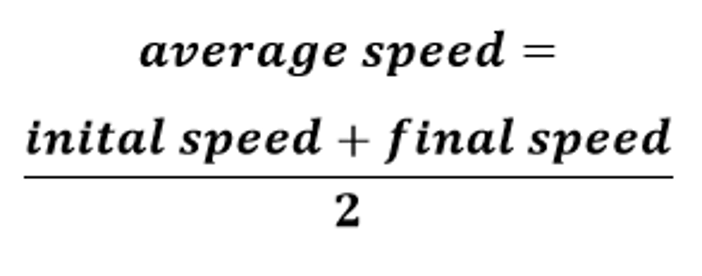 <p>Average speed = (initial speed + final speed) ÷ 2</p>