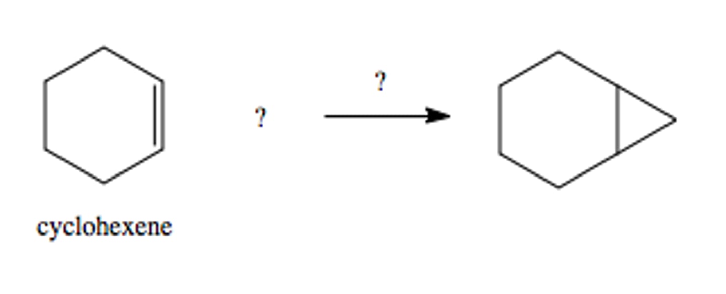 <p>forms cyclopropane from double bond</p>