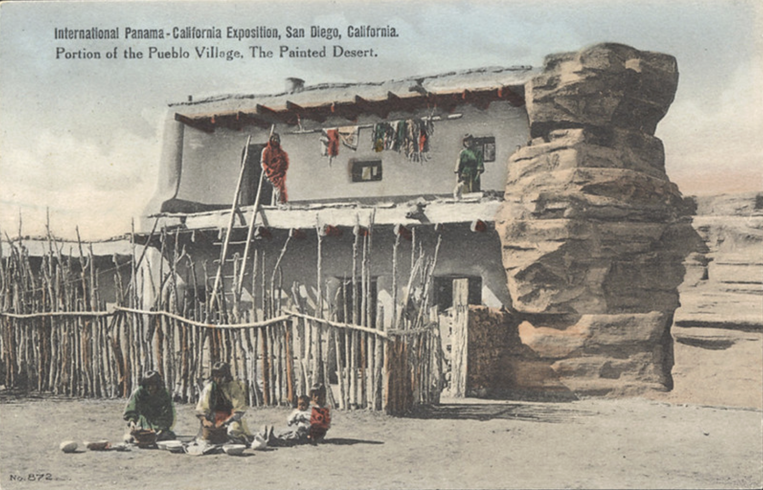 <p>Postcard depicting the “Pueblo Village,” Panama-California Expo, San Diego, 1915</p>