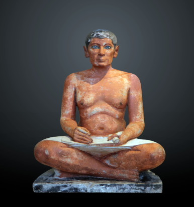 <p>2,500 BCE. Limestone. Increase realism and relaxed formality (correlates with the importance of the subject). Old Kingdom. Egypt. </p>