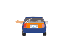 <p>The driver is using a hand signal to show that she is</p>