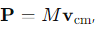 <p>M = the total mass </p><p>v<sub>cm</sub>= the velocity of the centre of mass.</p>