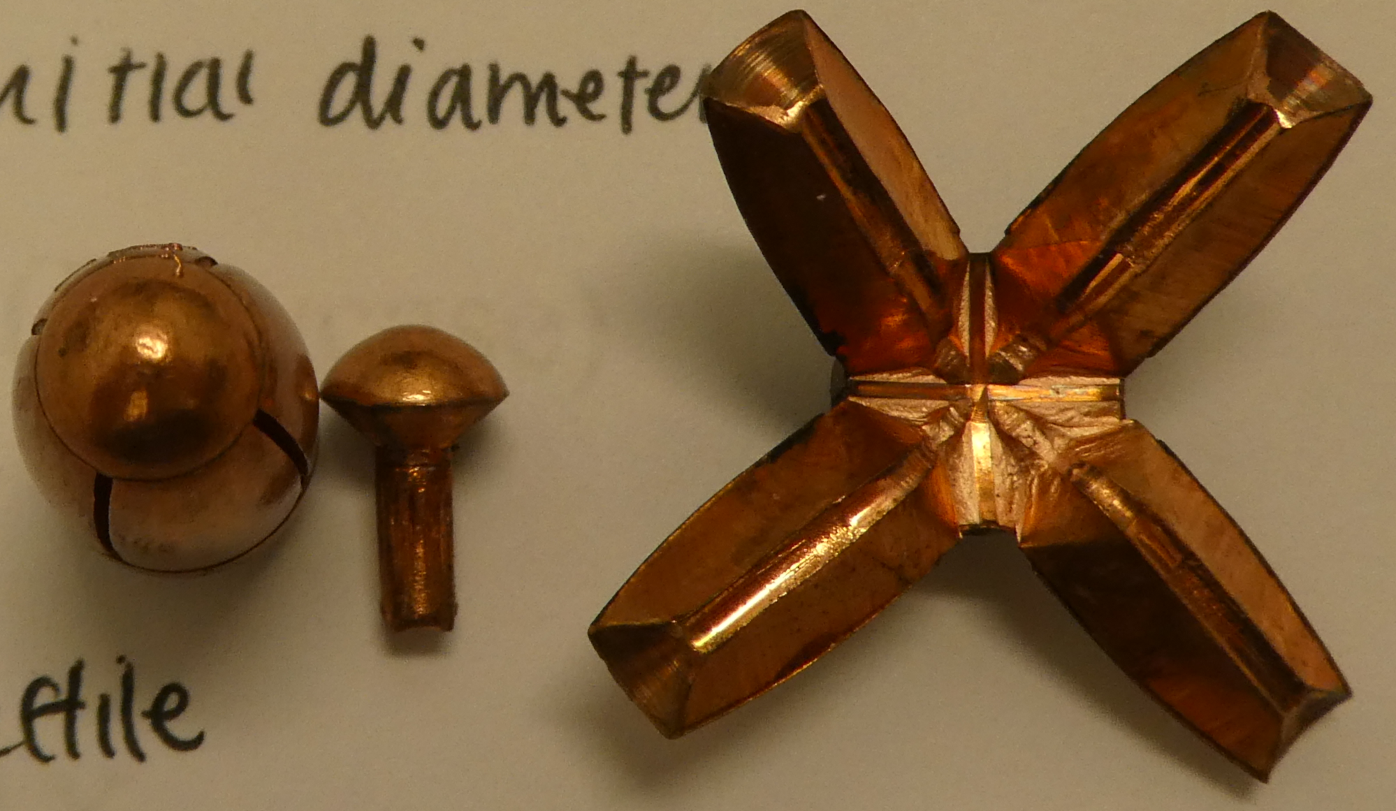 <p>The bullet of which cartridge is shown in this photo?</p>
