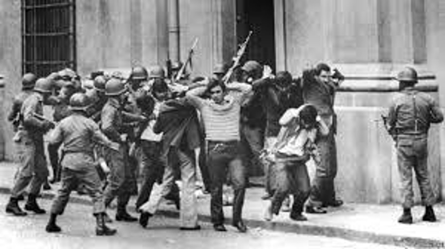 <p>Military used to solidify control</p><p>E.g. Nigeria in the 90's</p>