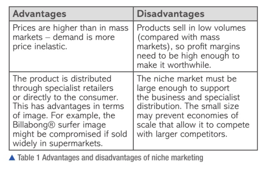 <ol><li><p>product:</p><ul><li><p>emphasis on quality </p></li><li><p>marketed as exclusive </p></li><li><p>only some can afford to buy</p></li><li><p>differentiatie standard products to meet exclusive demand</p></li></ul></li><li><p>price:</p><ul><li><p>charge higher prices</p></li><li><p>demand is price inelastic </p></li></ul></li><li><p>promotion:</p><ul><li><p>based around brand name</p></li><li><p>reinforce exclusivity </p></li><li><p>more targeted than mass market promotions </p></li><li><p>have to consider language differences </p></li><li><p>sensitive to national and cultural differences </p></li><li><p>higher promotional costs = impacts price and competitive edge</p></li></ul></li><li><p>place:</p><ul><li><p>careful when selecting distribution channels </p></li><li><p>important for exclusive brands </p></li><li><p>exclusive dealers </p></li></ul></li></ol><p></p>