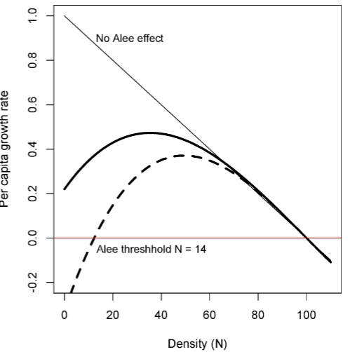 <p>mechanisms arise from cooperation or facilitation among individuals in the species, such that they do a bit better in groups.</p><p> Examples of such cooperative behaviors include better mate finding, environmental conditioning, and group defense against predators</p>