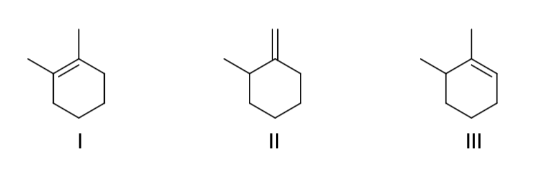 <p>these three compounds can form a carbocation under aqueous acidic conditions, which will form the same carbocation</p>
