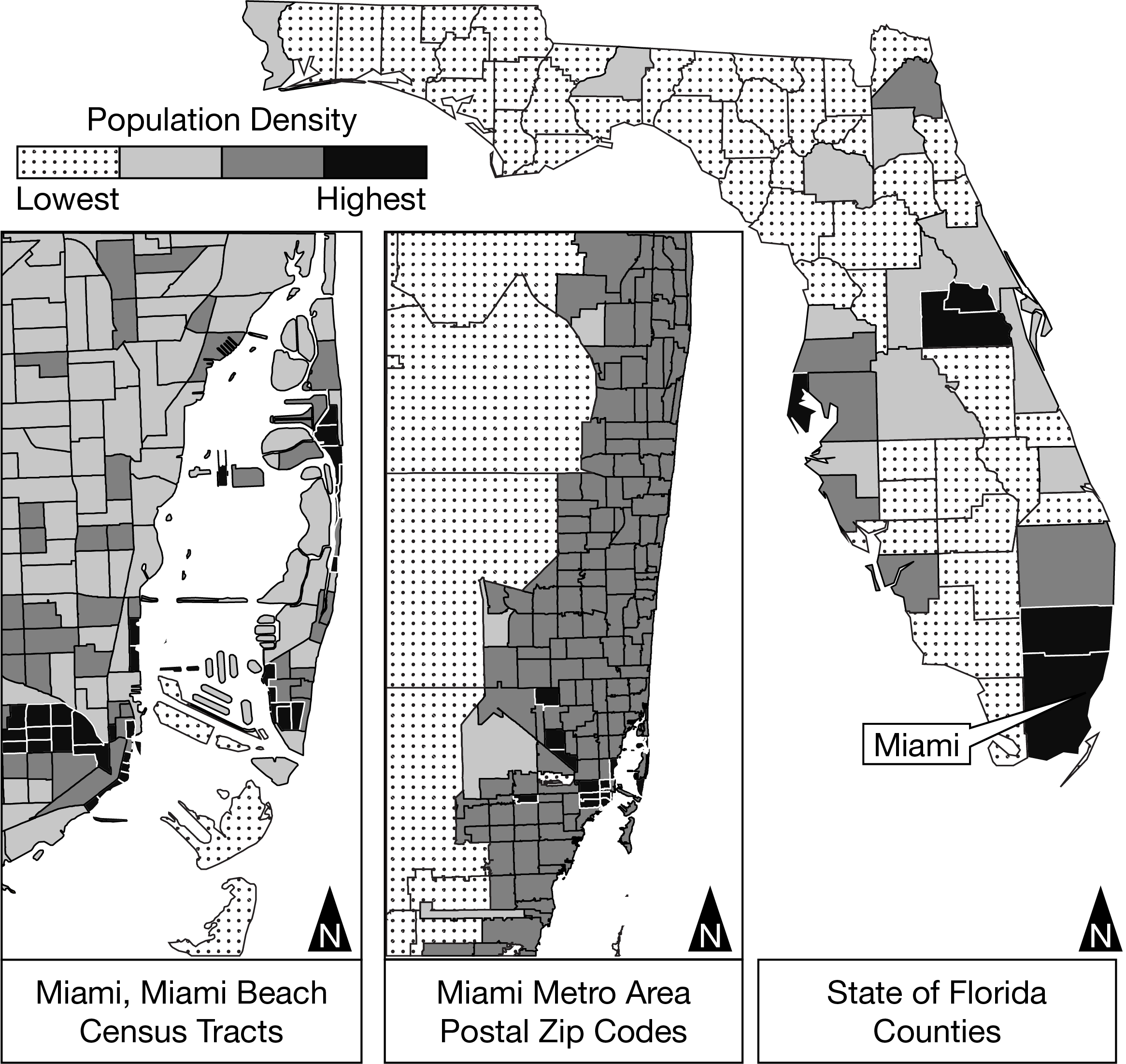 <p><span><span>Which of the following identifies how population density is shown in the maps?</span></span></p>