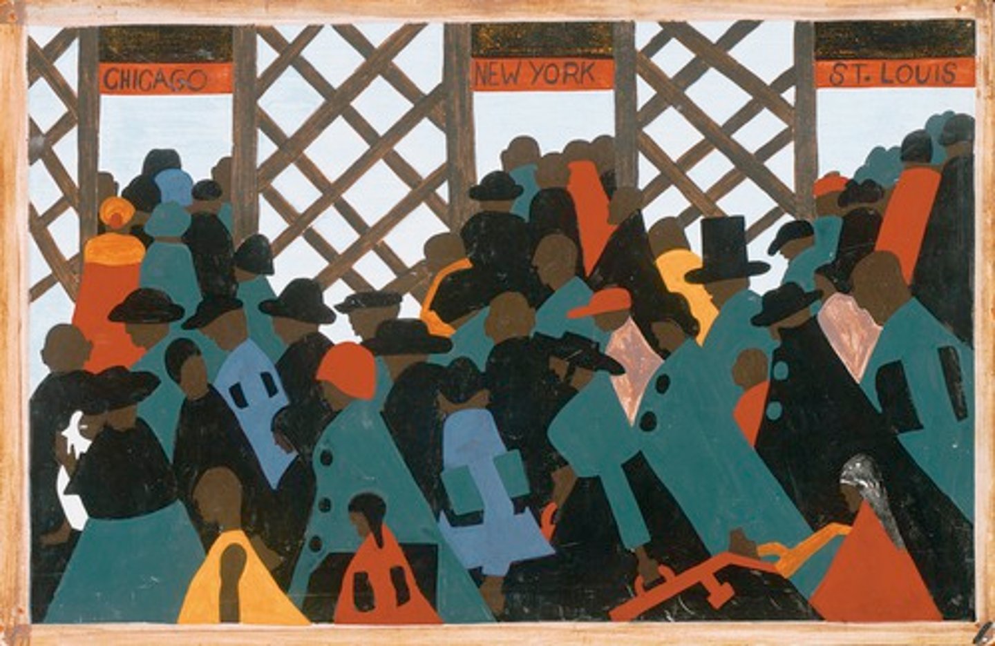 <p>a movement of large numbers of people from region to region</p>