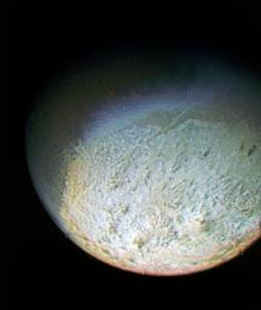 <p>Largest moon of Neptune and named for the son of Neptune. Coldest celestial body in the solar system.</p>