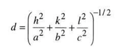 <p>used to determine d-spacing between planes/points of an given reflection</p>