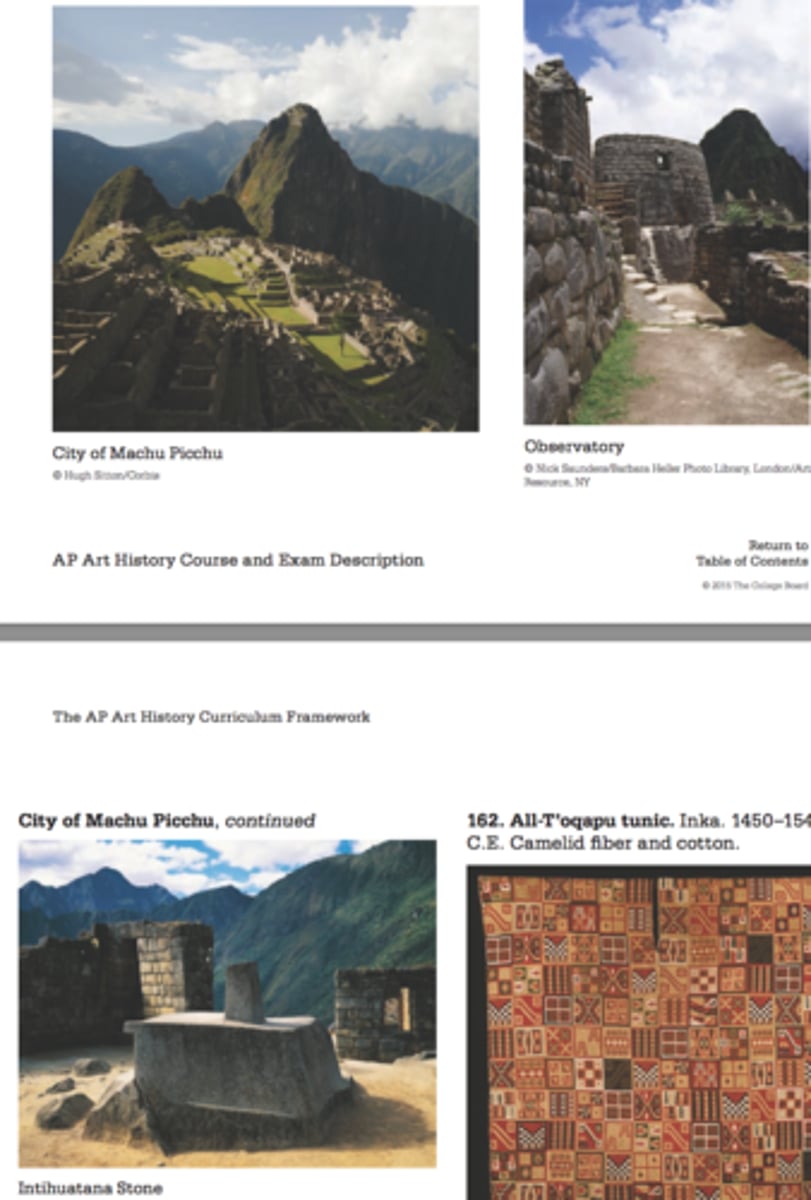 <p>inka; 1450-1540; inka; granite; peru; it was a place built for the empeor and his closets elites for ceromonial purposes or as a retreat; only functional for 90 yrs bf the spanish came = their was no record of it; just like a big city = lots of temples and buildings; lots of terraces = to help against eroding mountains and landslide, but it was also where they planted some crops; same type of stones are used = cut preciscley to fit with eachother; hiram bingum found it = took a lot of artifacts back to yale and they were only returned to peru in about 2000; it was also divided by status = leader had its own place; had some aquaducts to bring water in; <br><br>everything was about oberving the sun <br>obervatory = was perfectly situated so that you could see clestial events, would have had a roof, you would go to look at the sky; <br>inkihauna stone= was supposed to be lassoed to the sun and had something to do with agriculture and harvesting</p>