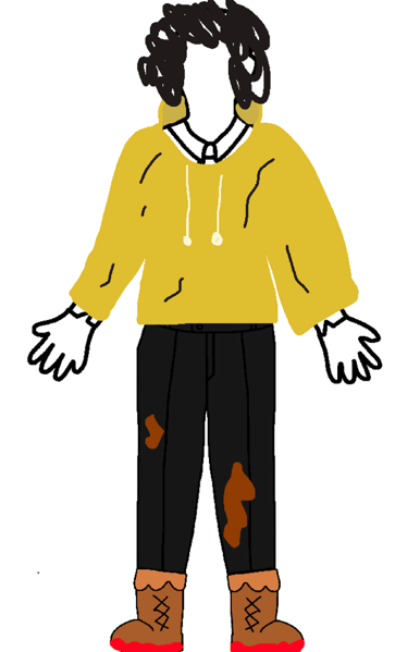 Brown boots with a bloodstain around the edges
