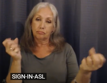 put both hands up and make an almost grabbing like motion towards the air. 