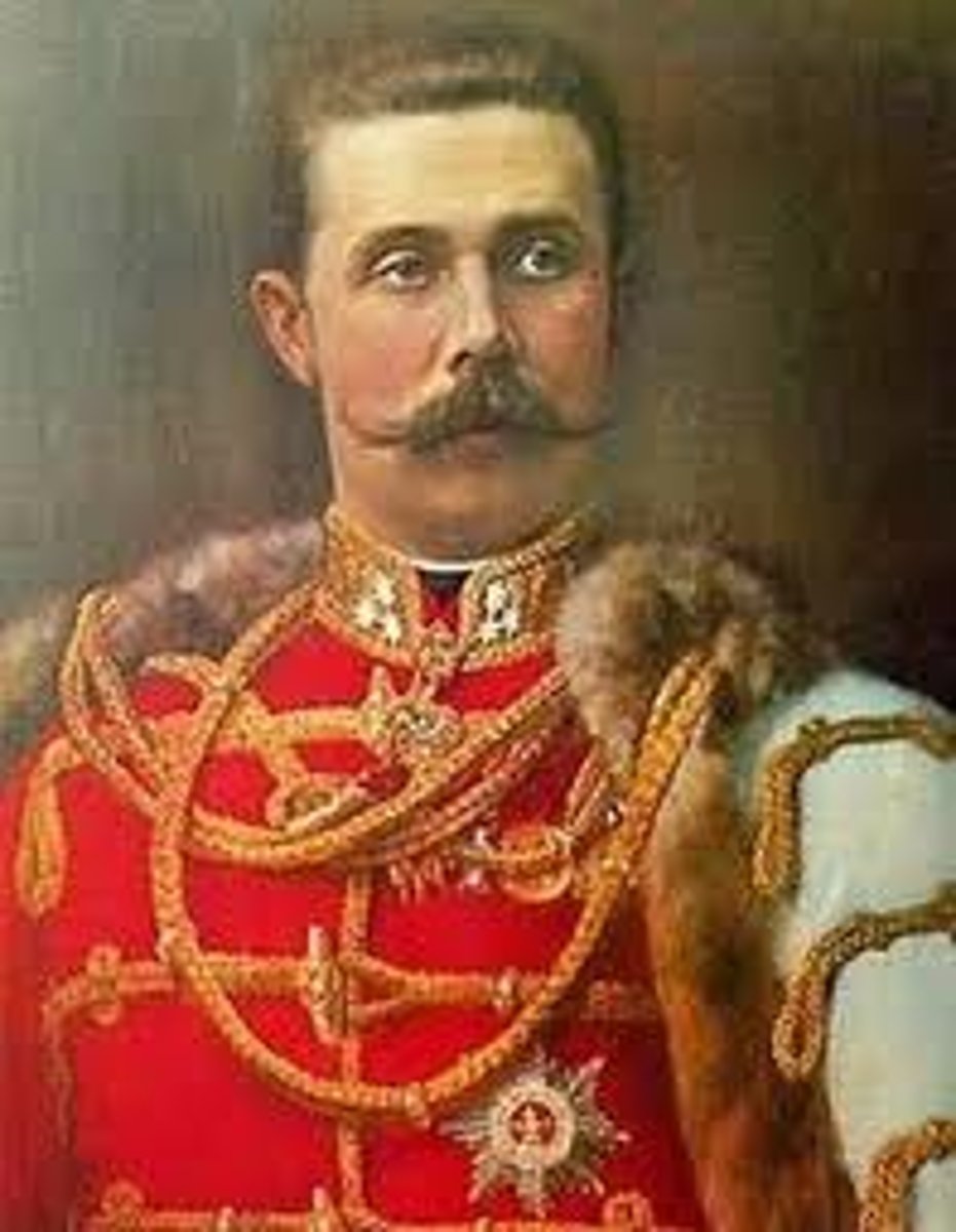 <p>Archduke of Austria Hungary who was assassinated at Sarajevo by a Serbian terrorist group called the Black Hand; his death was a main cause for World War I.</p>