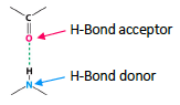 <p>acceptor</p><p>donor </p><ul><li><p>the acceptor mist possess a lone electron pair</p></li><li><p>the donor is usually strong electronegativity </p></li></ul><p></p>