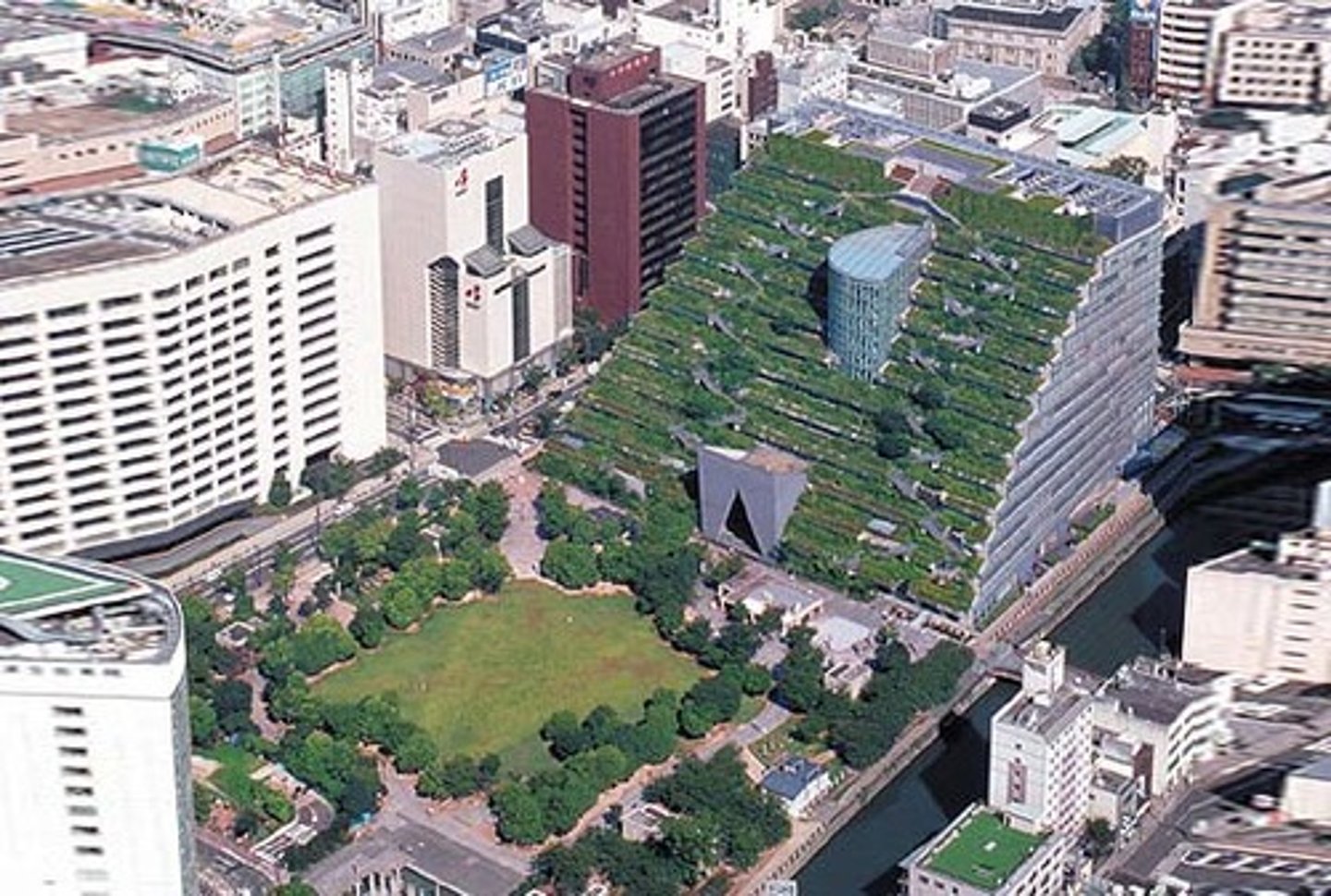 <p>A structure that minimizes the ecological footprint of its construction and operation by using sustainable materials, using minimal energy and water, reducing health impacts, limiting pollution, and recycling waste.</p>