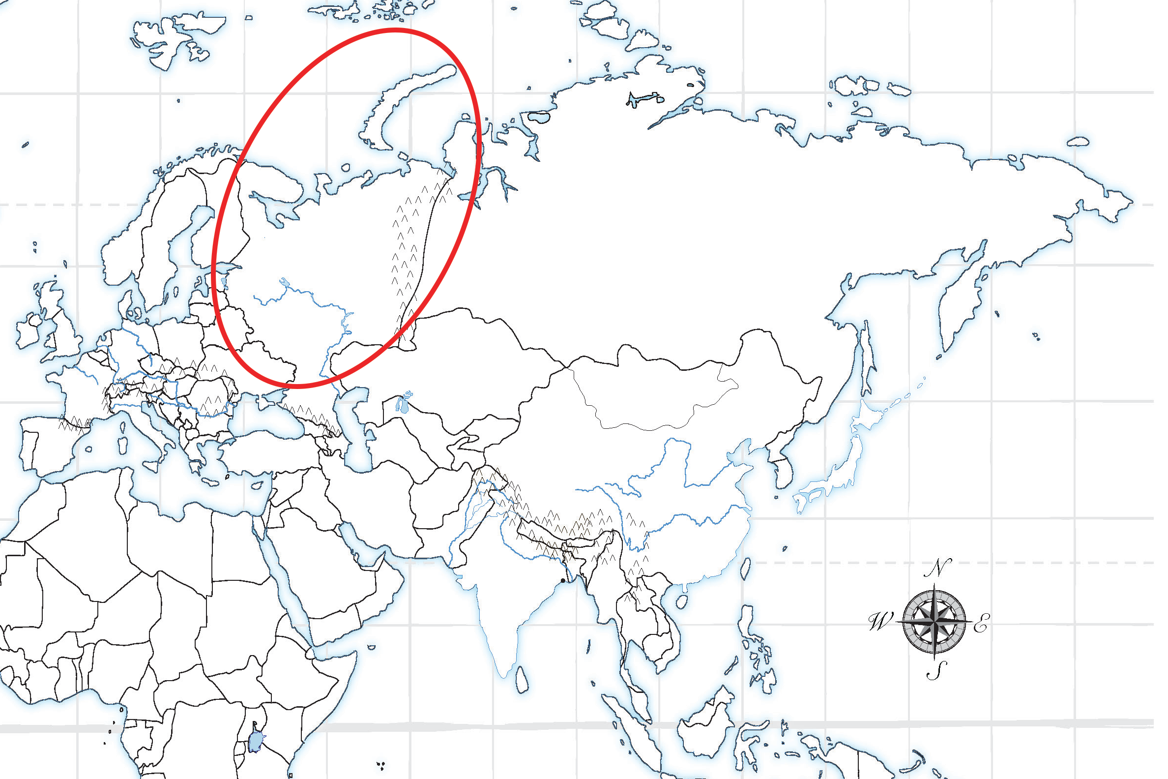 <p>Tell me the area in Europe and Asia</p>