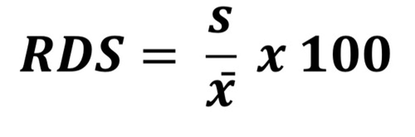 <p>a. Standard deviation</p><p>b. Relative standard deviation</p>