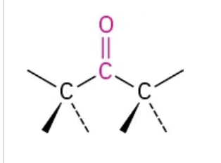<p>Carbon double bonded to oxygen</p>