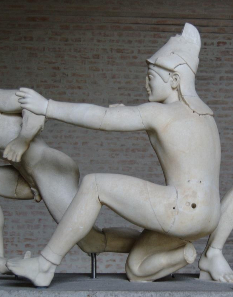 <p>How is detail created in the figure of Paris on the west pediment? (4 POINTS)</p>