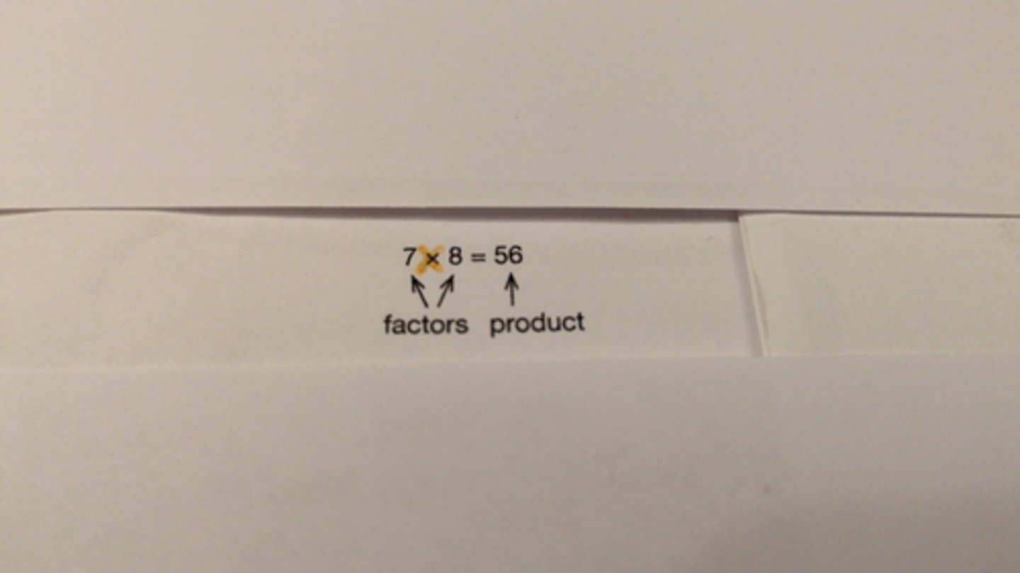 <p>Numbers that can be multiplied together to get another number.</p>