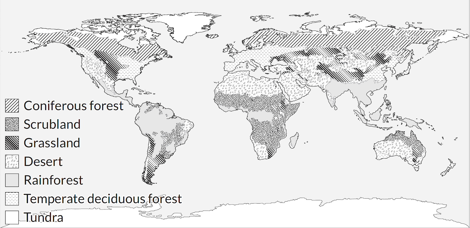 <p>geographic region that is characterized by a certain climate and diverse presence of plants and animals</p>