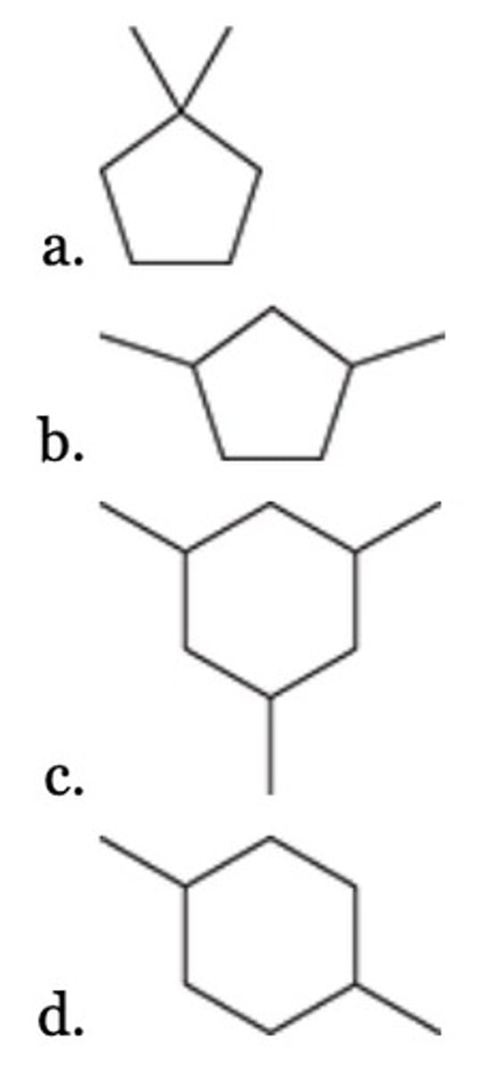 <p>Which of the following cycloalkanes gives a total of four monochlorination products (disregarding stereoisomers)?</p>