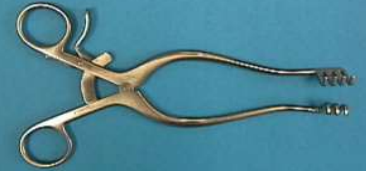 <p>(self-retaining) is used to retract shallow incisions. </p>