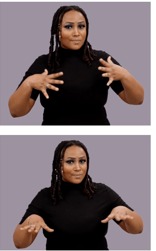 <p>Sign “CLOTHING” (movement occurs twice; use “5” handshape and <strong>graze thumbs on upper chest twice</strong>), and then sign “STORE”</p>