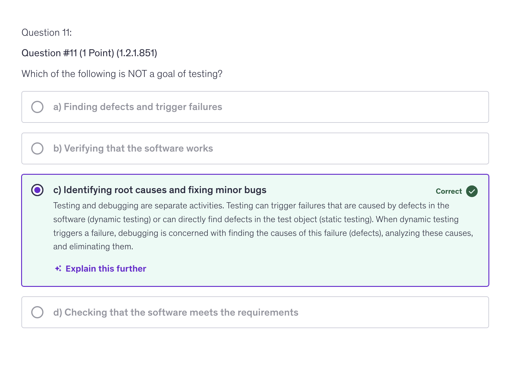 <p>c) Identifying root causes and fixing minor bugs</p>