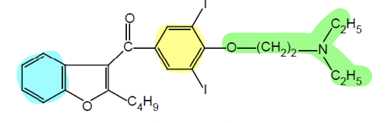 <p>What does the functional group highlighted in blue do?</p>