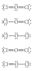 <p><span>Choose the best Lewis structure for OCl</span><sub>2</sub><span>.</span><br>see attached image for answer options</p>