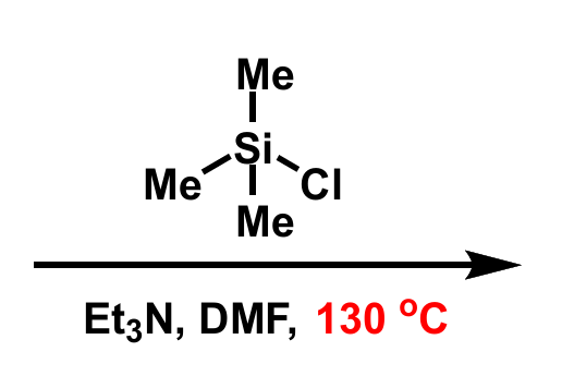 <p>solvent chosen as polar, temp chosen as DMF has high BP</p>