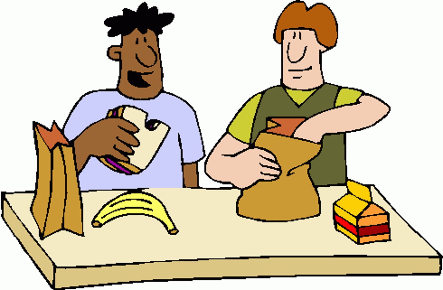<p>at lunchtime</p>