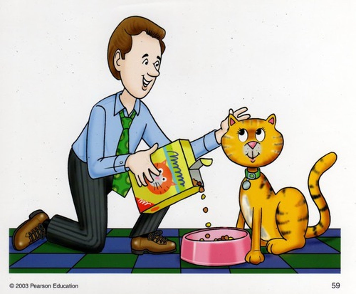 <p>he/she/it/one feeds an animal</p>