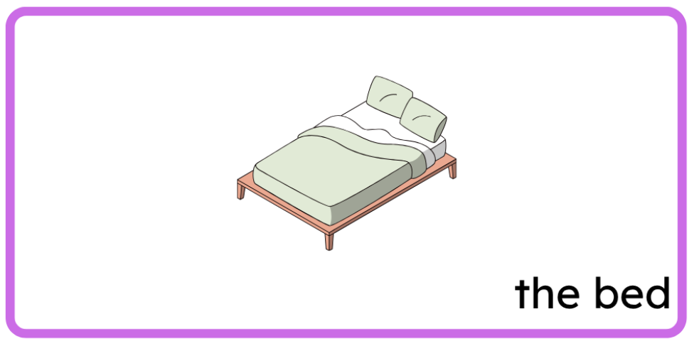 <p>the bed</p>