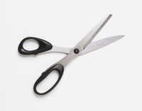 <p>a cutting tool with two sharp blades that pivot to cut paper, fabric, or other materials. </p>