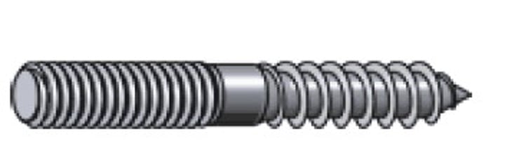 <p>Used for "secure" jobs; bolt with a machine-screw thread on one end and a lag-screw thread on the other</p>