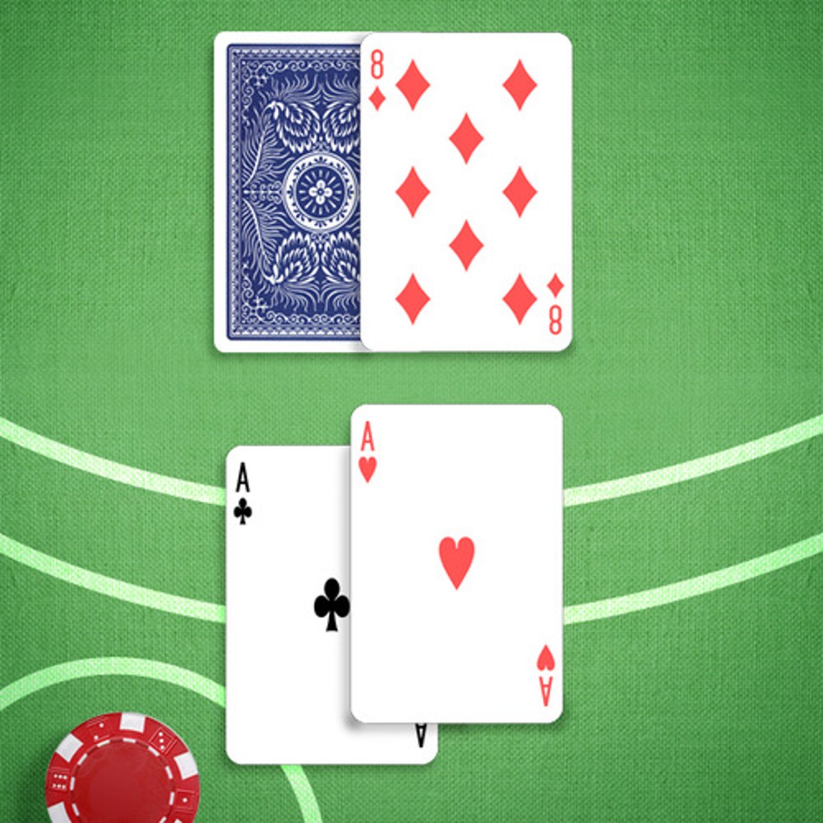 <p>You: A,A</p><p>Dealer's Upcard: 8</p>