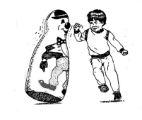 <p><strong>Observational Learning</strong> <em>(mod 30)</em></p><p>Kids would watch a video of a lady hitting/punching a Bobo doll before entering a playroom. When they went inside they ignored all other toys and went for the Bobo doll to model the lady in the video. The kids to watched the video even reached for a gun. </p><ul><li><p>DV: how much kids imitate</p></li><li><p>IV: whether the kids were exposed to an aggressive or passive role model</p></li></ul><p><u>Showed that viewing aggression increases the desire to be violent.</u></p><p>Explained how when kids grow up with abuse they have more aggression when they're older.</p>