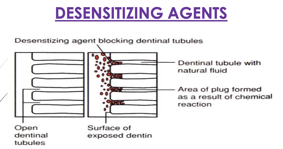 <p>desensitizing agents </p>