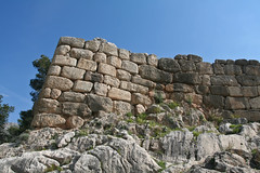 constructed of gigantic irregular blocks