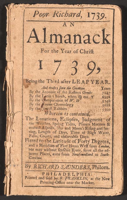 <p>Poor Richard’s Almanack</p>