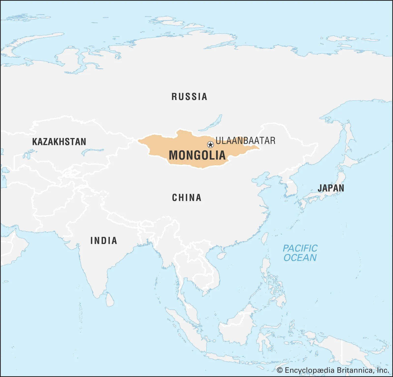 <p>Large country between China and Russia</p>