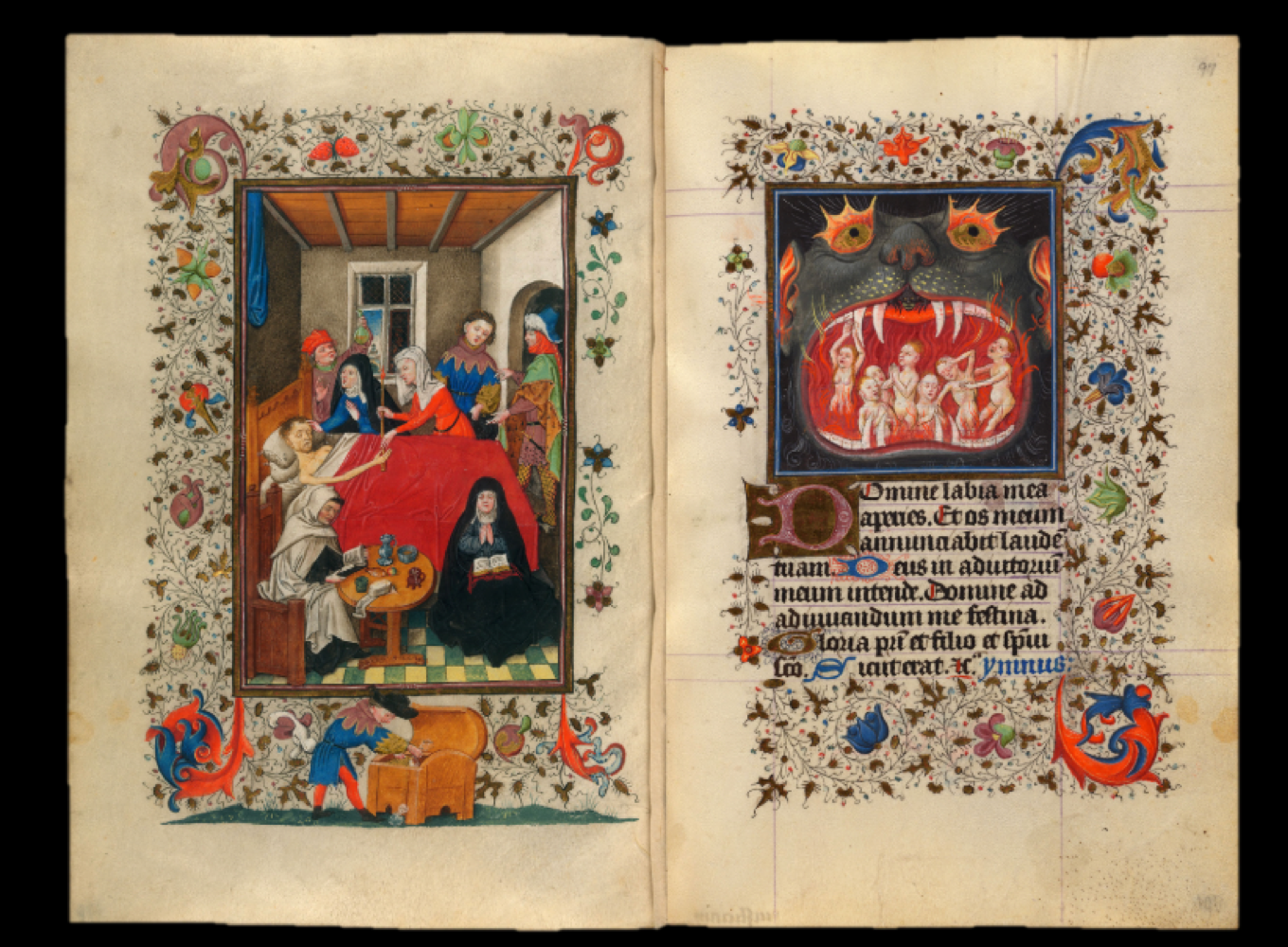 <p>describe the inside of the Hours of Catherine of Cleves and its significance </p>
