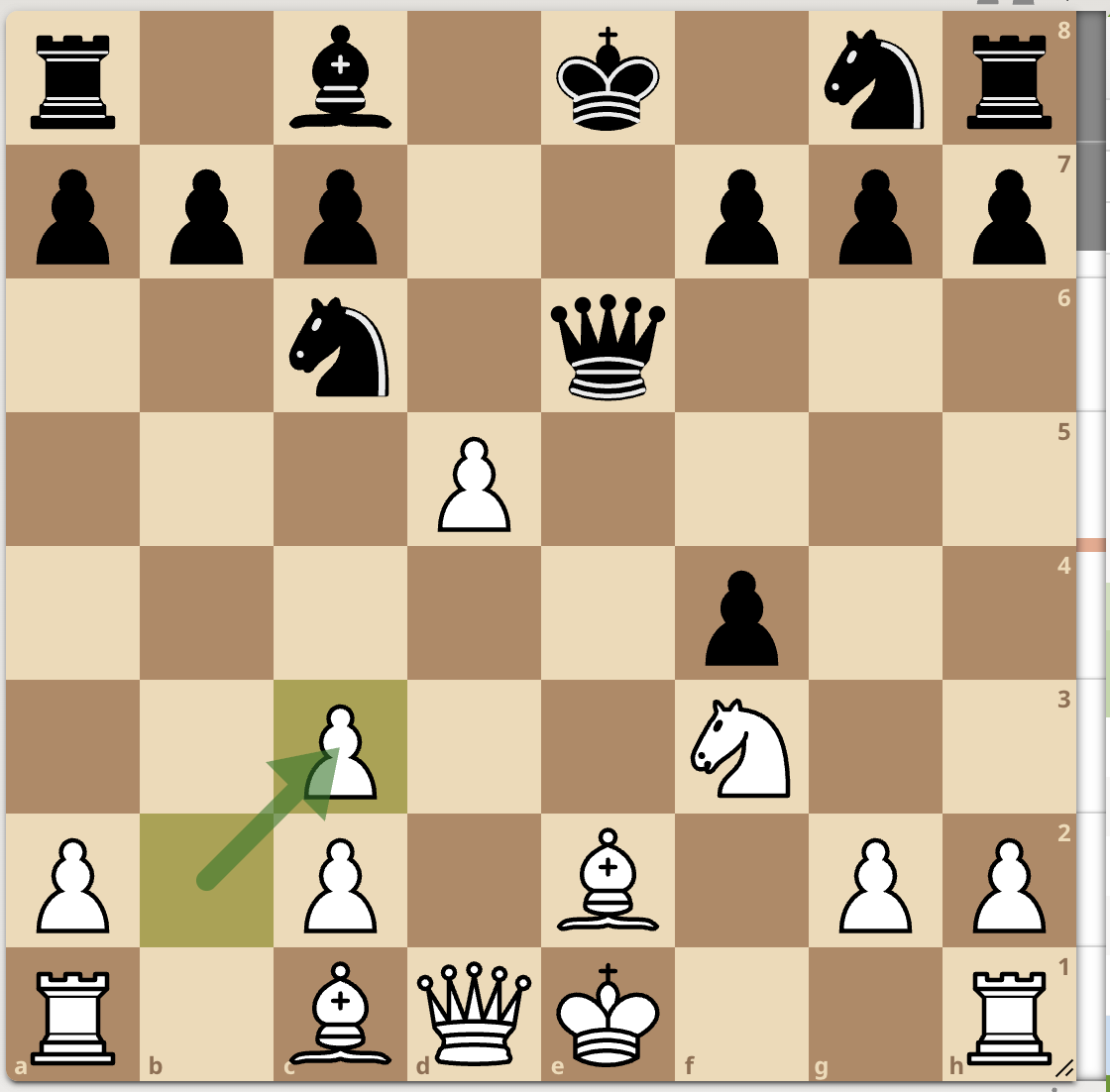<p>bxc3</p>