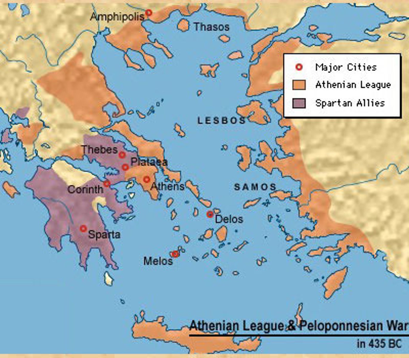 <p>Occurring between 431-404 BC, it was a civil war between Athens and Sparta, or the Delian League (Athens) and the Peloponnesian League (Sparta). Athens is the naval power (whale) and Sparta is the land power (elephant). Athens surrenders and its wall is torn down but the city survives. Greece is left vulnerable.</p>
