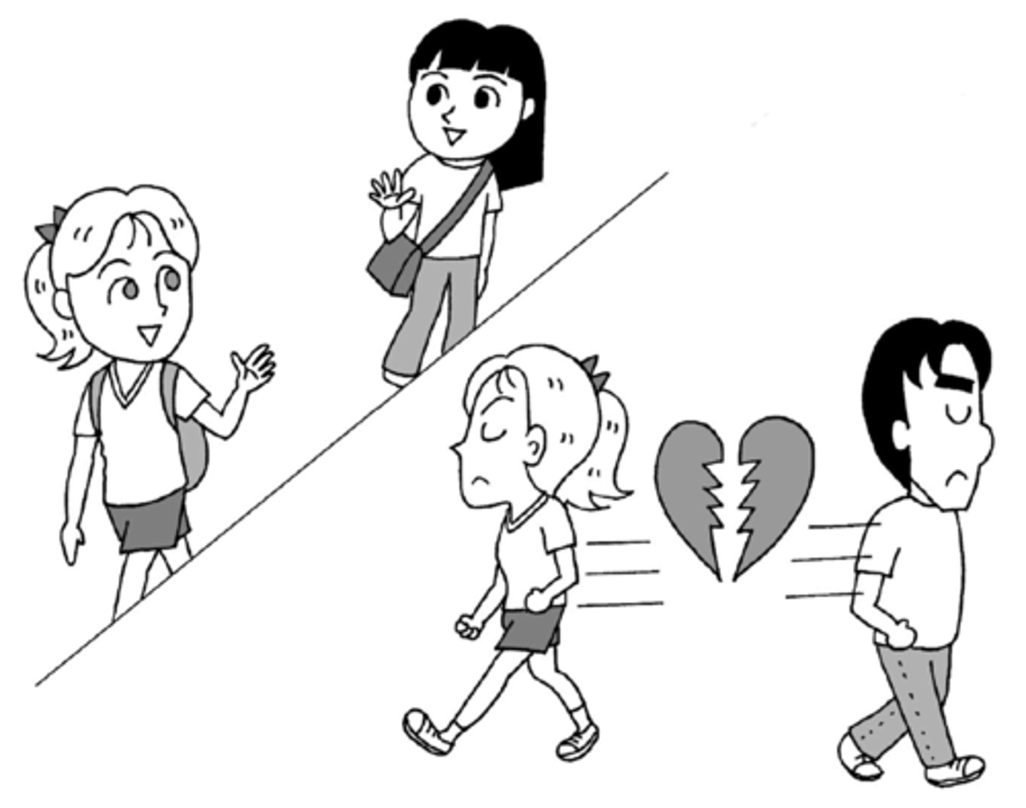 <p>to break up; to seperate</p>