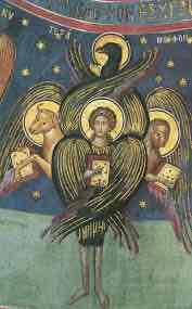<p>Symbolic representation of the four evangelists as a group of four figures or a single figure</p>